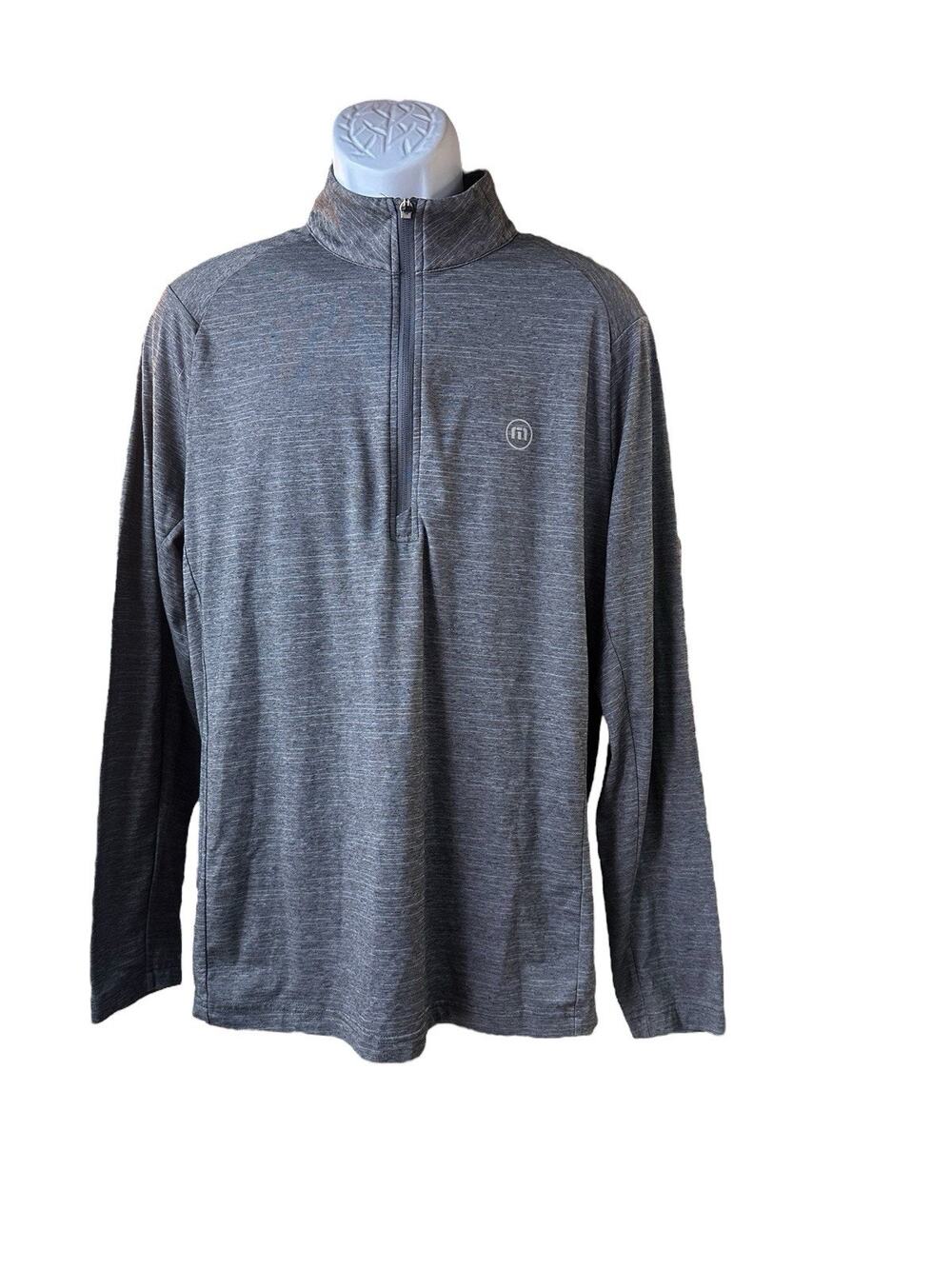 TRAVIS MATHEW Mens Sz Large Gray Fresh Energy 1/4 Zip Long Sleeve Golf Pullover